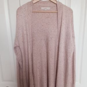 LOFT pink chunky cardigan M
